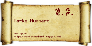 Marks Humbert névjegykártya